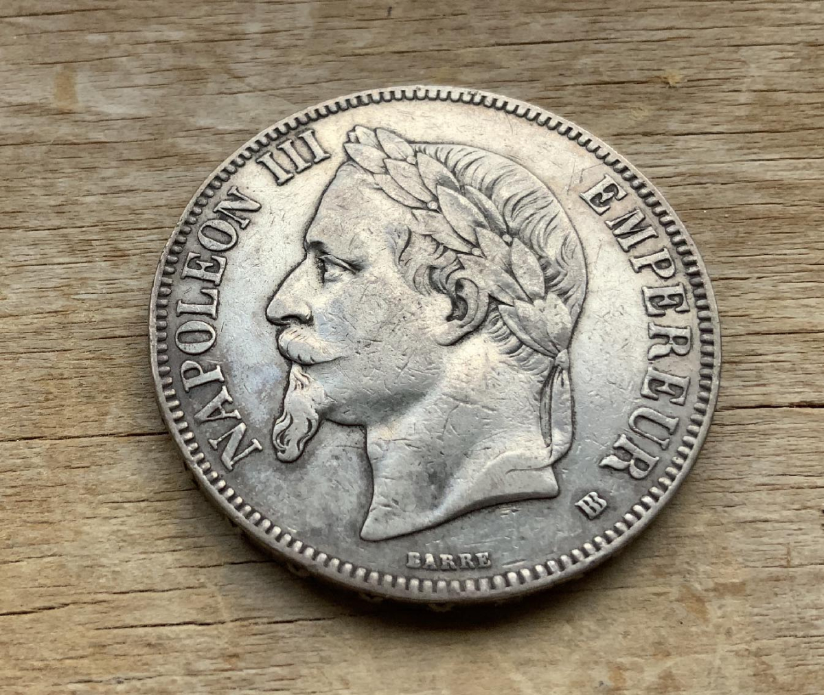 1867 France 5 Francs .900 silver coin C349